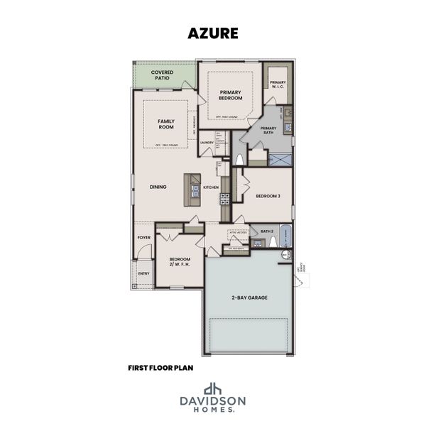 2D floor plan layout for the The Azure F by Davidson Homes LLC in Enclave at Newport, Crosby, TX (Image 3). 2D floor plan layout for the The Azure F by Davidson Homes LLC in Enclave at Newport, Crosby, TX (Image 3).