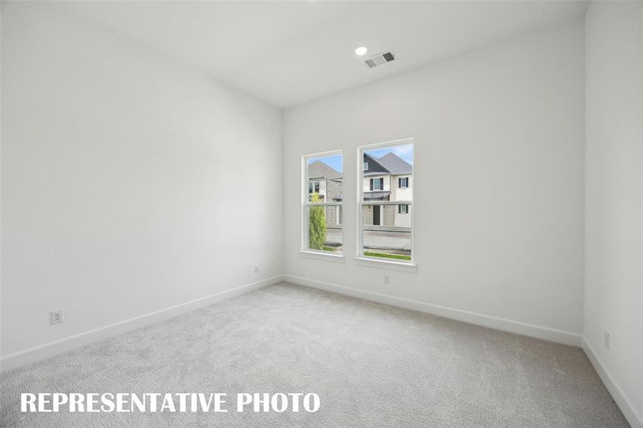 You'll find nicely sized secondary bedrooms in our Royale plan.  REPRESENTATIVE PHOTO