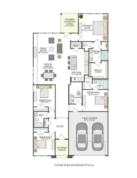 2D floor plan layout for the Clebourne by Tri Pointe Homes in Lagos Reserve, Manor, TX (Image 5).