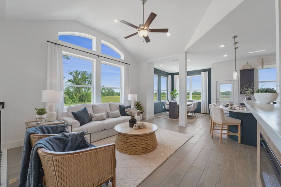 Furnished interior view inside a new home in Sienna Chateau, Sienna Plantation (Image 2). Furnished interior view inside a new home in Sienna Chateau, Sienna Plantation (Image 2).
