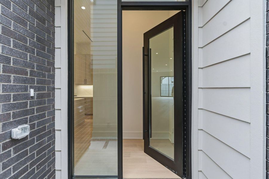 Sleek and sophisticated entry.
