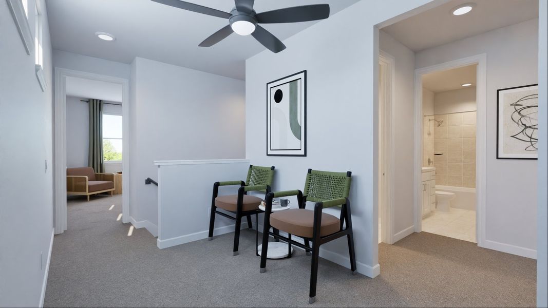 Representative furnished interior of a home built from the Elizabeth by New Home Co. in The Villas Collection at Novel, Austin (Image 8). Representative furnished interior of a home built from the Elizabeth by New Home Co. in The Villas Collection at Novel, Austin (Image 8).