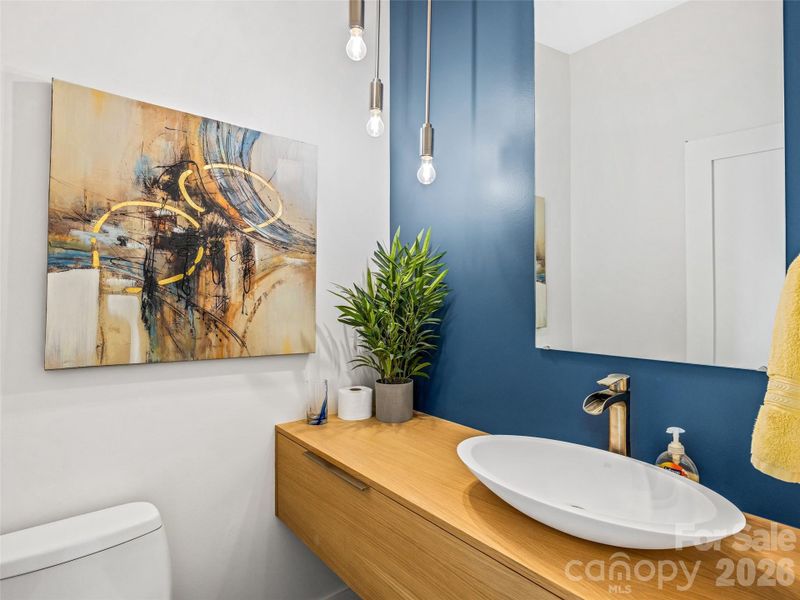 Main level powder room for all your guests. Main level powder room for all your guests.