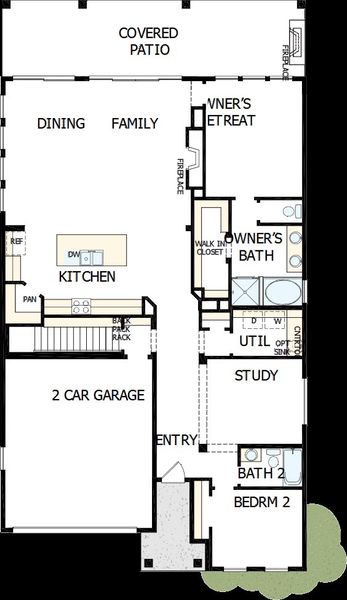 2D floor plan layout of this home in Wolf Ranch - Enclave Collection, Colorado Springs, CO (Image 5).