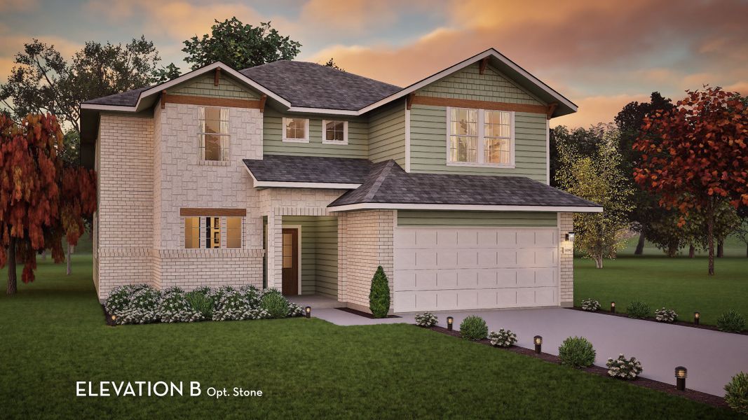 Representative exterior photo of a completed home built from the San Marcos by CastleRock Communities in Sundance Cove, Crosby, TX (Image 20).