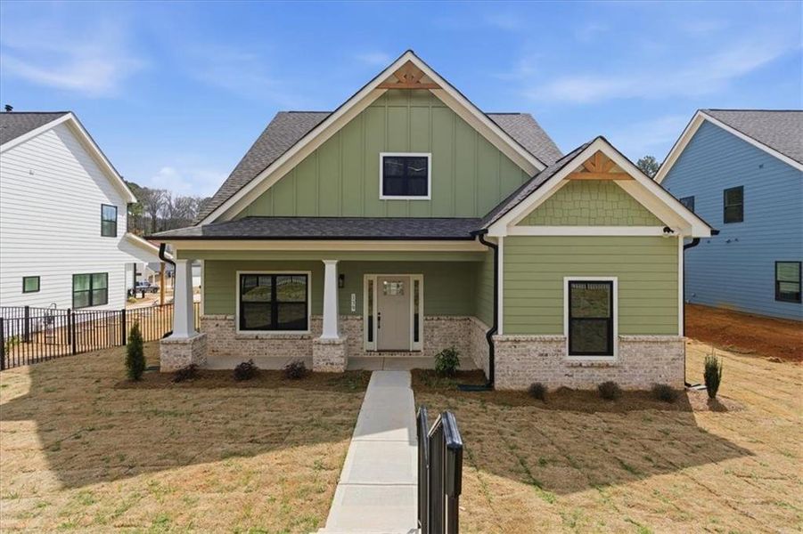 Front exterior of a new home in , Emerson, GA, highlighting curb appeal (Image 2). Front exterior of a new home in , Emerson, GA, highlighting curb appeal (Image 2).
