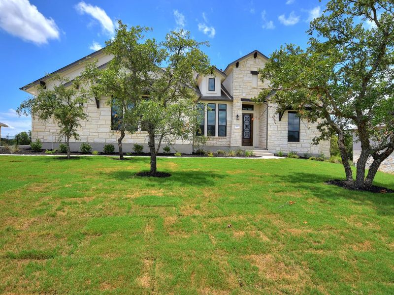 Representative exterior photo of a completed home built from the San Simeon I by Giddens Homes in Clearwater Ranch, Liberty Hill, TX (Image 35).