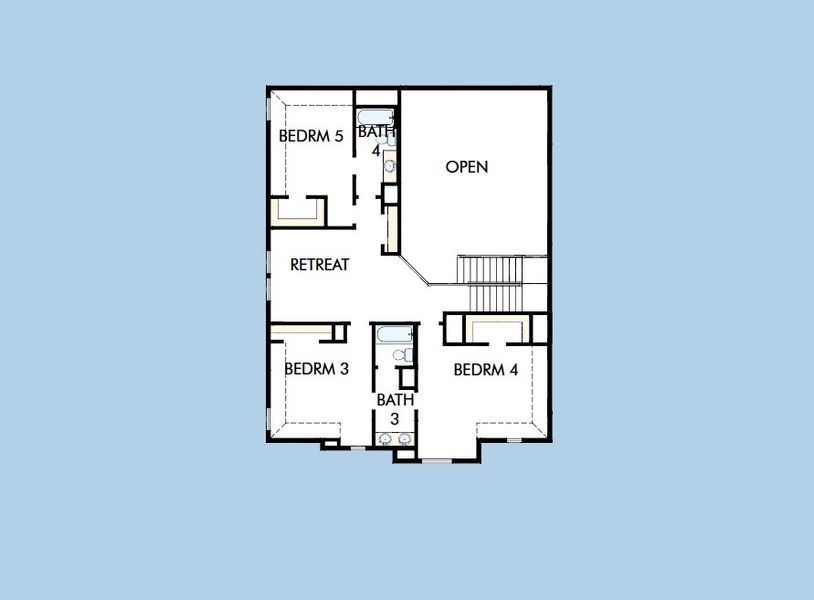 2D floor plan layout for the The Chancery by David Weekley Homes in Whyburn Estate Series, Flower Mound, TX (Image 4).