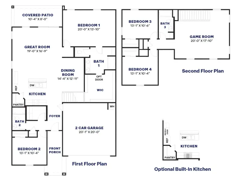 2D floor plan layout for the Ozark by D.R. Horton in Windrose, Waddell, AZ (Image 3). 2D floor plan layout for the Ozark by D.R. Horton in Windrose, Waddell, AZ (Image 3).