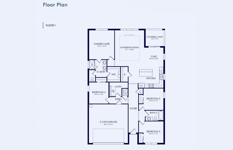 2D floor plan layout of this home in Caldera, Spring Hill, FL (Image 5).