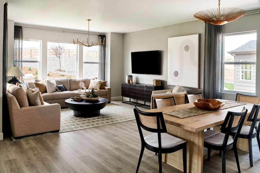 Furnished interior view inside a new home in Trailstone Town Collection, Arvada (Image 11).