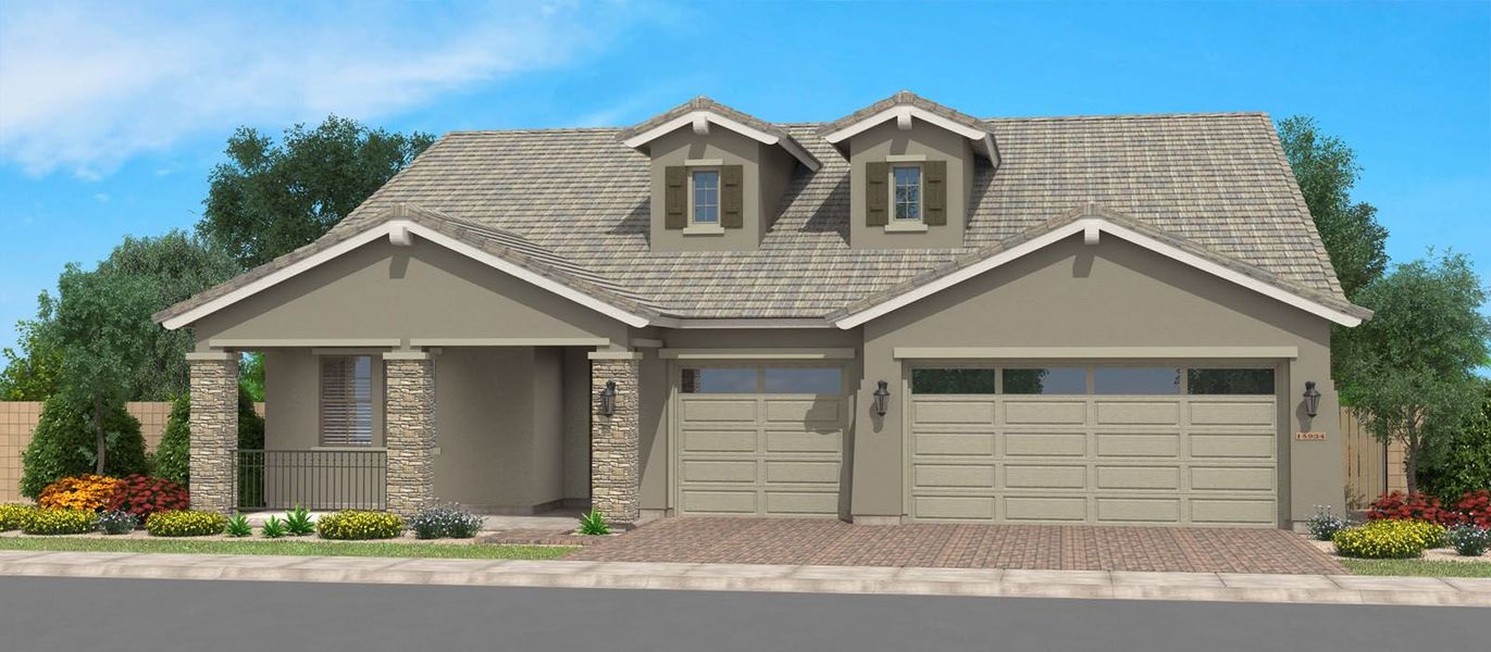 Front exterior of a home in the Sonoma Coast at Enclave community, located in Litchfield Park, AZ (Image 14).