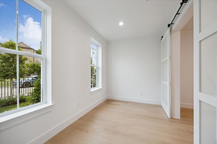 Versatile second-floor office or guest suite on first floor ideal for working from home or hosting overnight visitors.