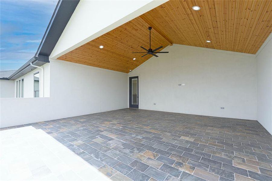View of patio featuring ceiling fan View of patio featuring ceiling fan
