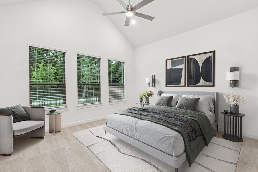 Primary Suite in the Picasso II home plan by Trophy Signature Homes – REPRESENTATIVE PHOTO Primary Suite in the Picasso II home plan by Trophy Signature Homes – REPRESENTATIVE PHOTO