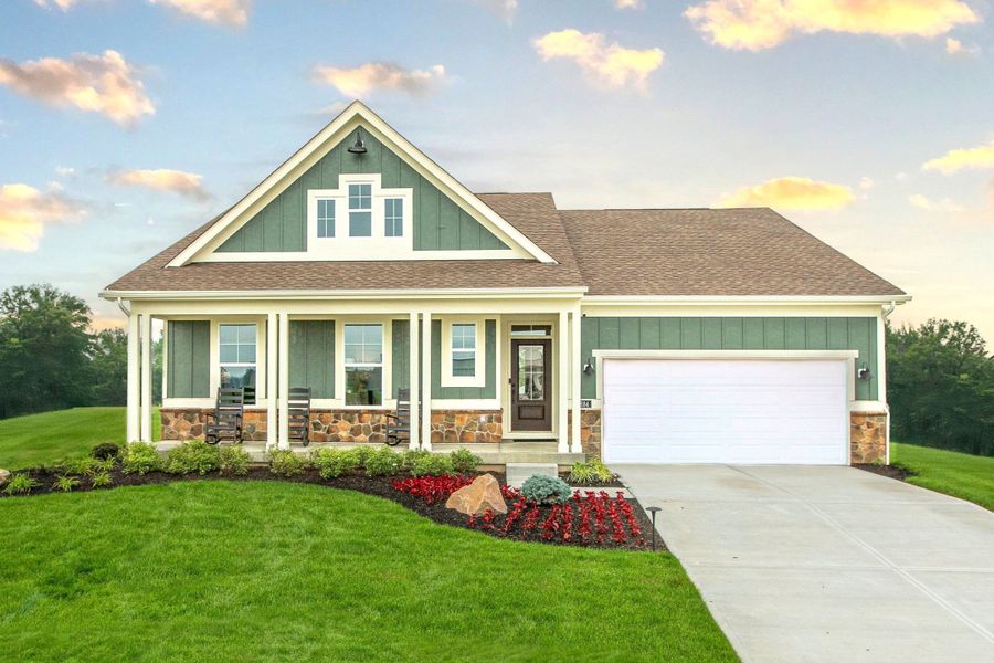 Representative exterior photo of a completed home built from the Calvin by Fischer Homes in Pickens Bluff, Hiram, GA (Image 24).