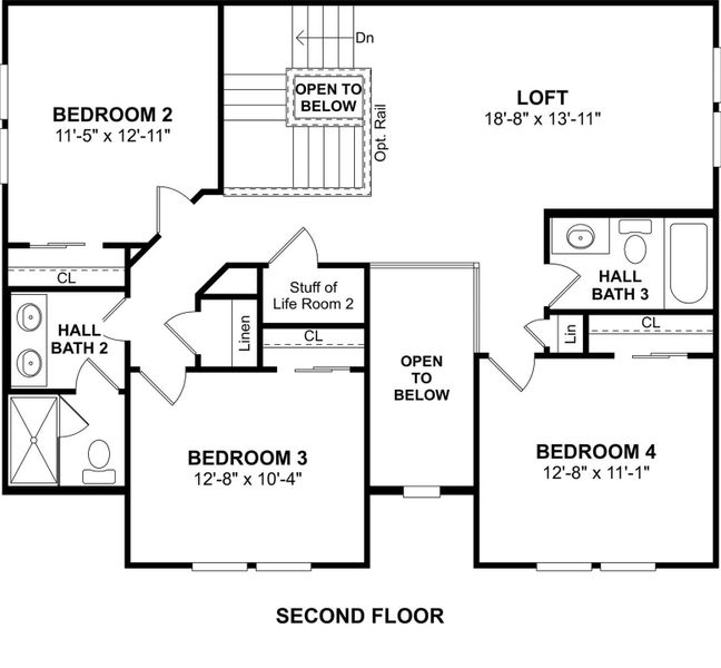 The Santa Fe floor plan by K. Hovnanian Homes. 2nd Floor shown. *Prices, plans, dimensions, features, specifications, materials, and availability of homes or communities are subject to change without notice or obligation.