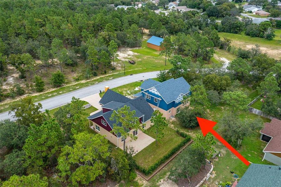 Pool and clubhouse will be across the street, slightly N (to the right).