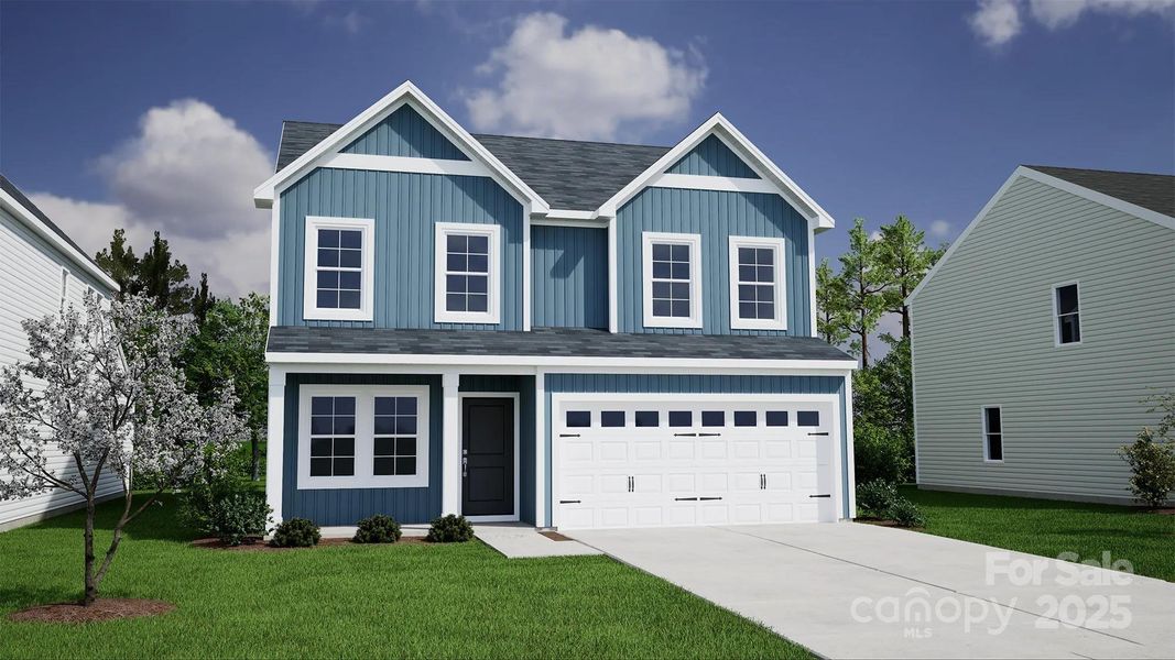 Front exterior of a new home in Piper Creek, Newton, NC, highlighting curb appeal (Image 1). Front exterior of a new home in Piper Creek, Newton, NC, highlighting curb appeal (Image 1).