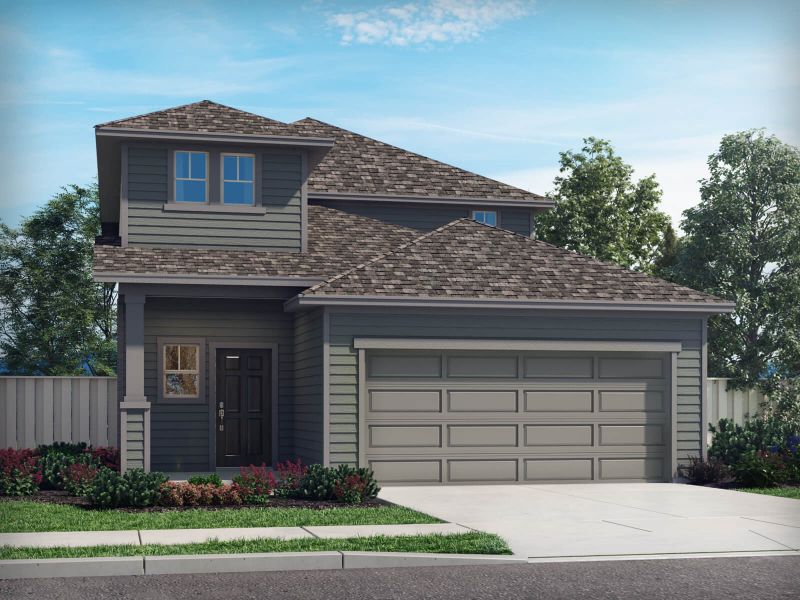 Front exterior of a new home in Lakehaven - Spring Series, Farmersville, TX, highlighting curb appeal (Image 1). Front exterior of a new home in Lakehaven - Spring Series, Farmersville, TX, highlighting curb appeal (Image 1).