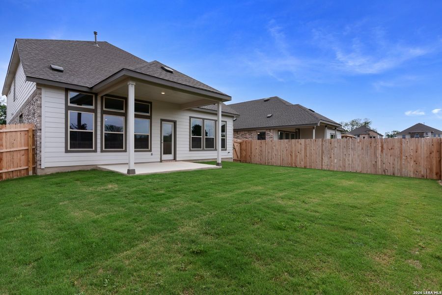 Exterior details and patio area of a home in Clear Creek, New Braunfels (Image 13).