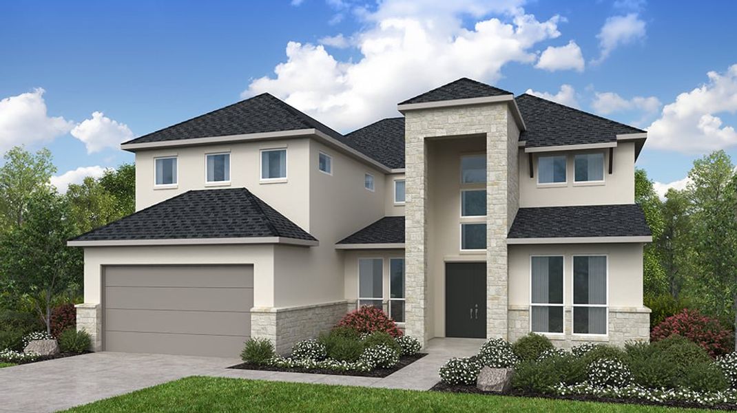 Representative exterior photo of a completed home built from the Vincent by Taylor Morrison in Blue Creek Trails, Richmond, TX (Image 20).