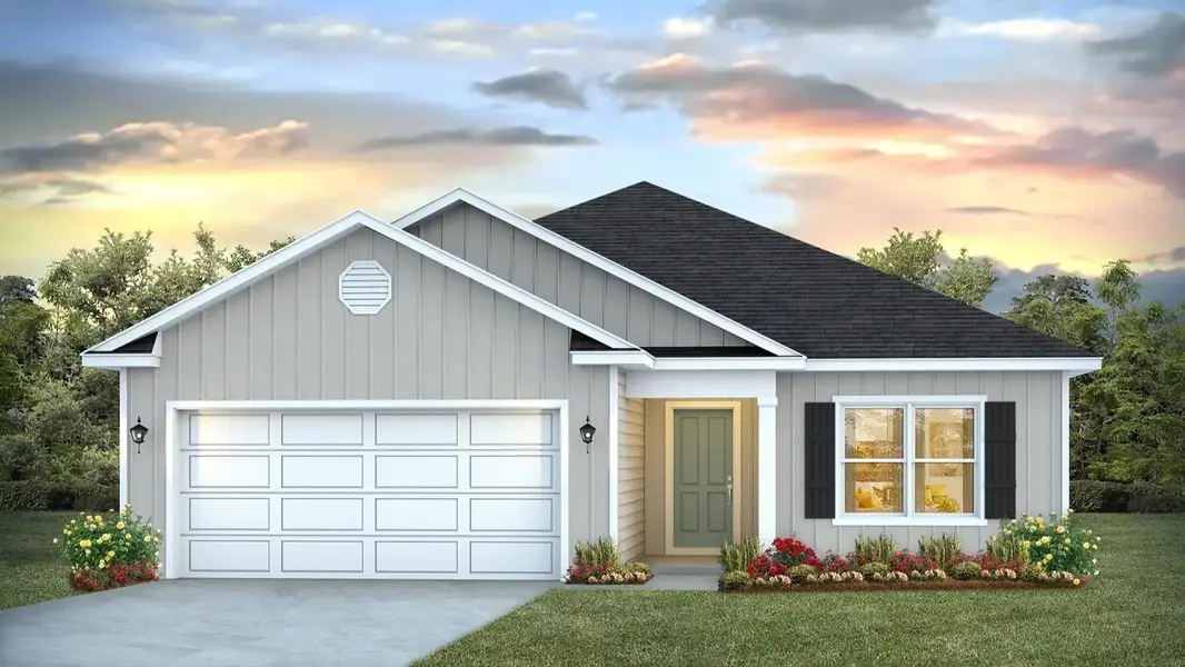 Representative exterior photo of a completed home built from the The Walker by D.R. Horton in Olson Ridge, Tallahassee, FL (Image 1).