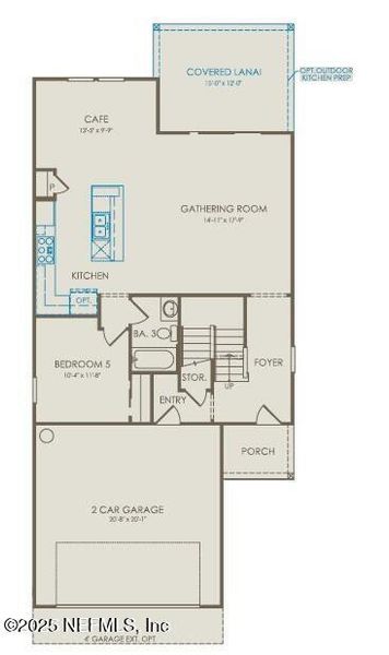 2D floor plan layout of this home in The Preserve at Bannon Lakes, St. Augustine, FL (Image 3).