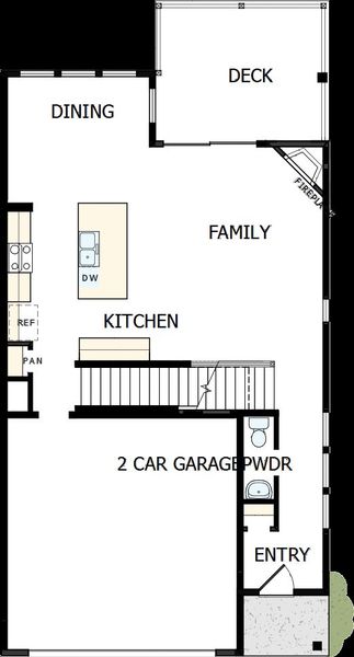 2D floor plan layout of this home in Trailside at Cottonwood Creek, Colorado Springs, CO (Image 2).
