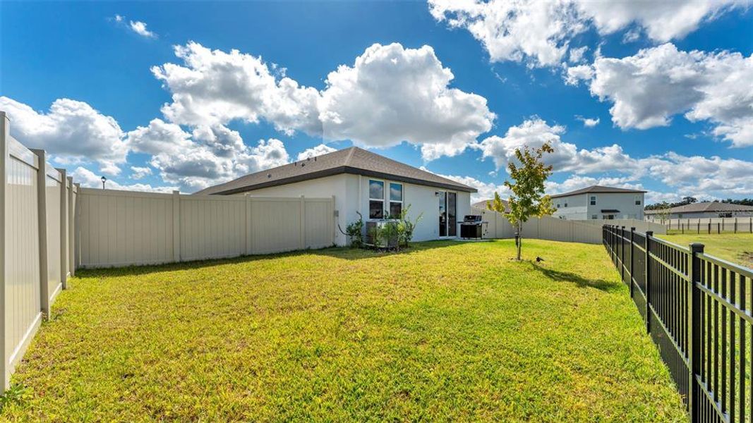 Exterior details and patio area of a home in The Grove at Stuart Crossing - Premier Series, Bartow (Image 23).