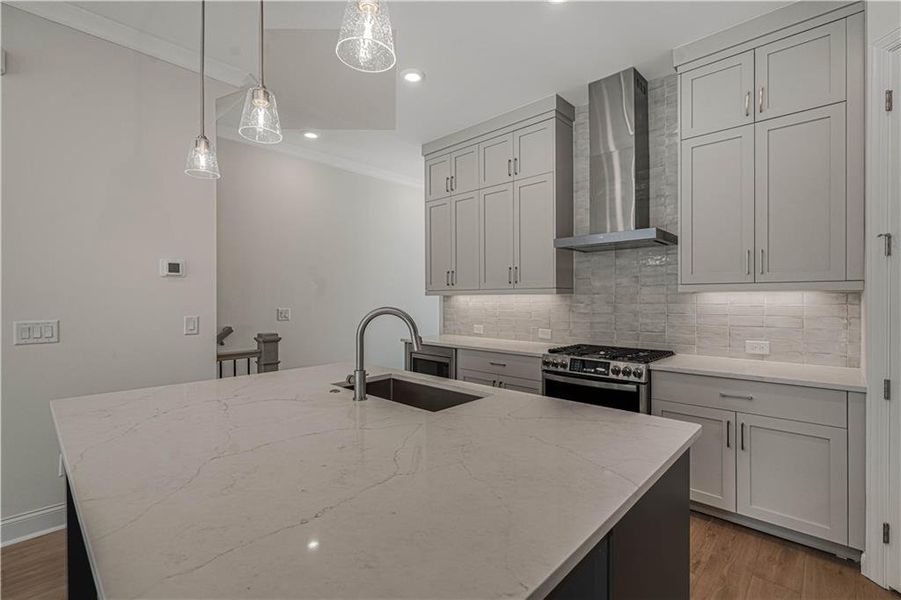 Furnished interior view inside a new home in Ward's Crossing Townhomes, Johns Creek (Image 10).