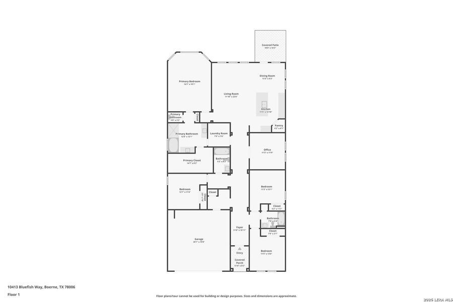 2D floor plan layout of this home in Fox Falls, Boerne, TX (Image 5).