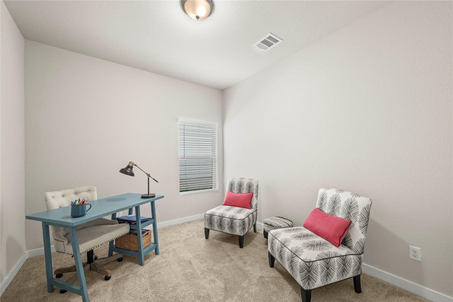 A quiet room offering a dedicated workspace and cozy seating for contemplation or conversation. A quiet room offering a dedicated workspace and cozy seating for contemplation or conversation.