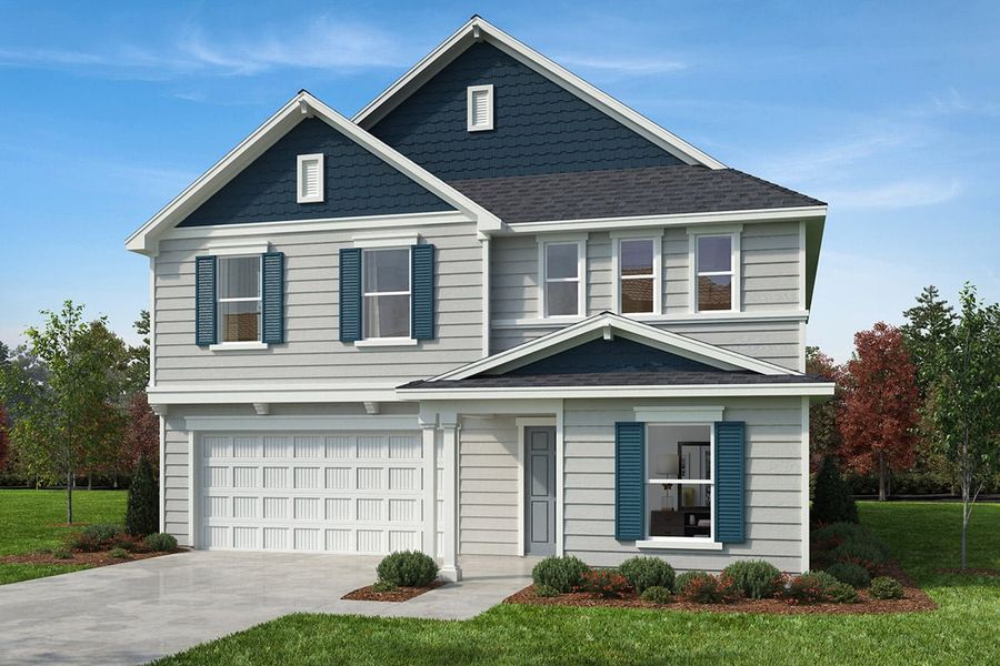 Representative exterior photo of a completed home built from the Plan 3147 by KB Home in Birchwood Trails, Fuquay Varina, NC (Image 6).