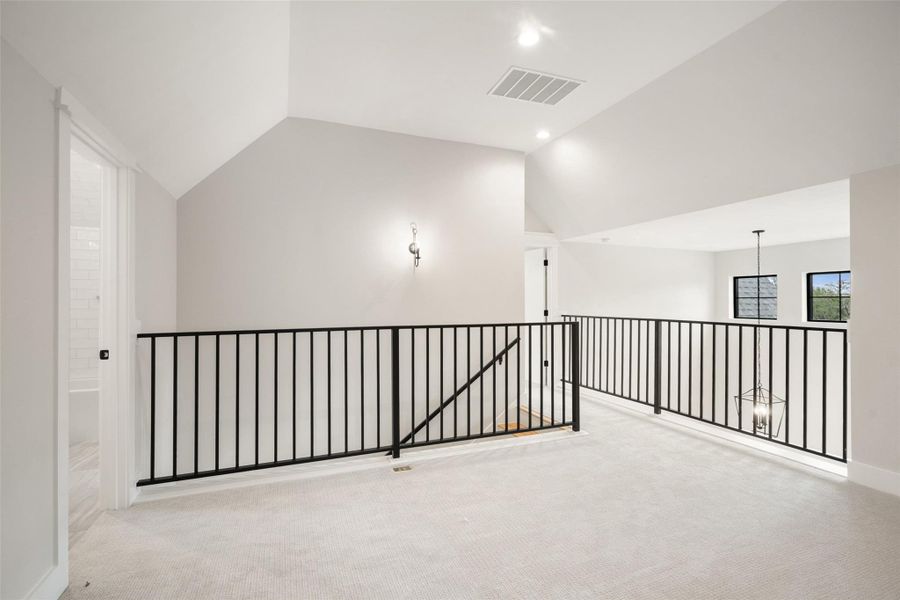 An airy loft space offers an ideal setting for relaxation or work with its open views. An airy loft space offers an ideal setting for relaxation or work with its open views.