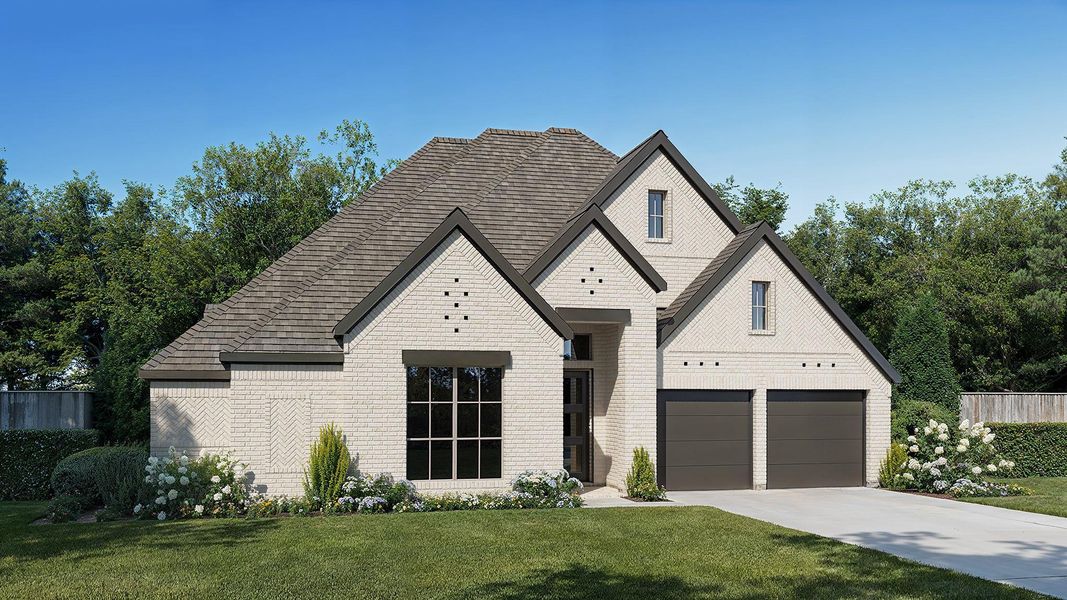Front exterior of a new home in Juniper Springs, Lockhart, TX, highlighting curb appeal (Image 1). Front exterior of a new home in Juniper Springs, Lockhart, TX, highlighting curb appeal (Image 1).