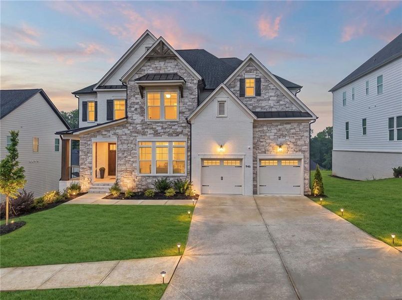 Front exterior of a new home in , Woodstock, GA, highlighting curb appeal (Image 20).