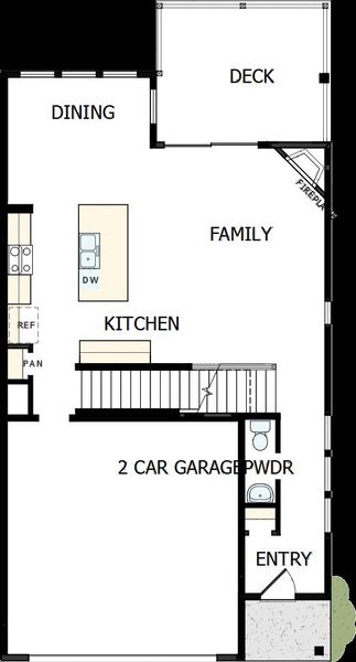 2D floor plan layout of this home in Trailside at Cottonwood Creek, Colorado Springs, CO (Image 4).