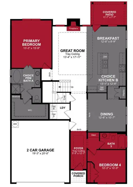 2D floor plan layout of this home in Enclave at Legacy Hills, Celina, TX (Image 2).