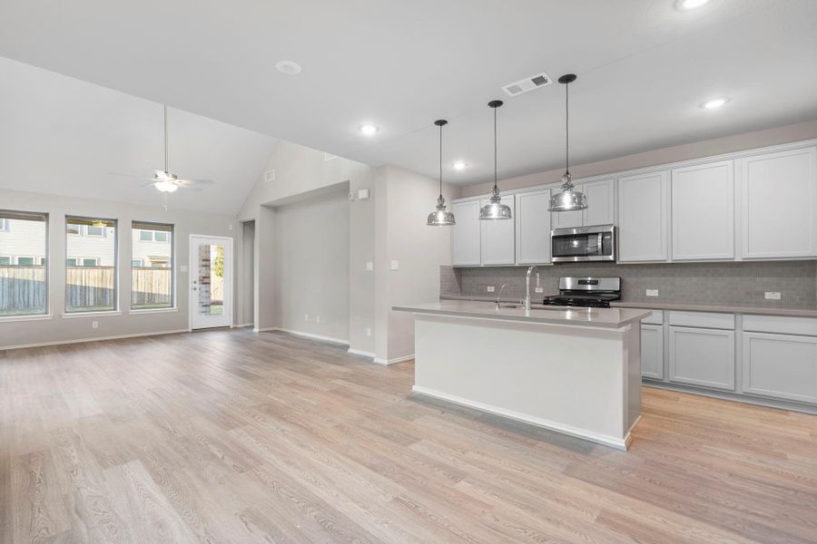 Furnished interior view inside a new home in Bridgeland 40', Cypress (Image 8). Furnished interior view inside a new home in Bridgeland 40', Cypress (Image 8).