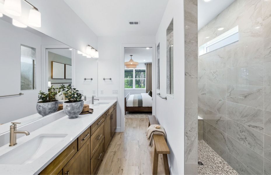 Representative furnished interior of a home built from the Palmary by DiVosta in BeachWalk by Manasota Key, Englewood (Image 11).