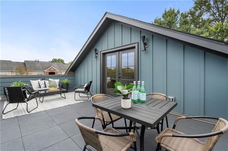 Exterior details and patio area of a home in , Atlanta (Image 29).