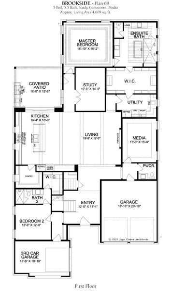 2D floor plan layout for the Brookside by Landon Homes in Fields - Brookside North, Frisco, TX (Image 3). 2D floor plan layout for the Brookside by Landon Homes in Fields - Brookside North, Frisco, TX (Image 3).