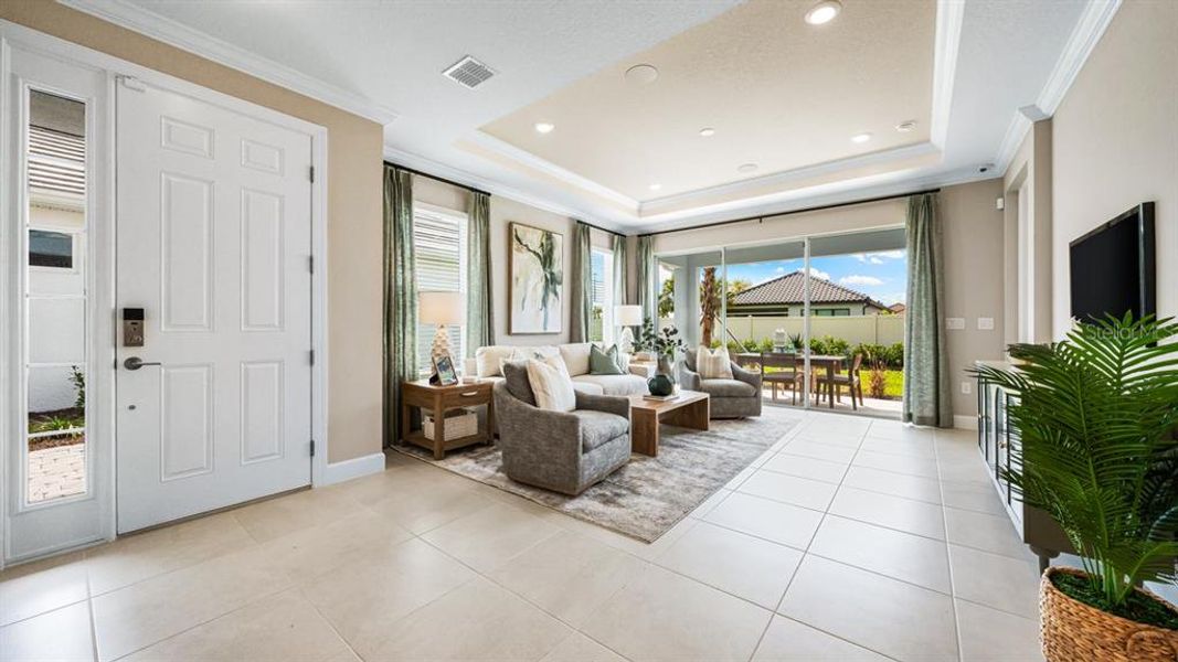 Furnished interior view inside a new home in Esplanade at Wiregrass Ranch, Wesley Chapel (Image 38).