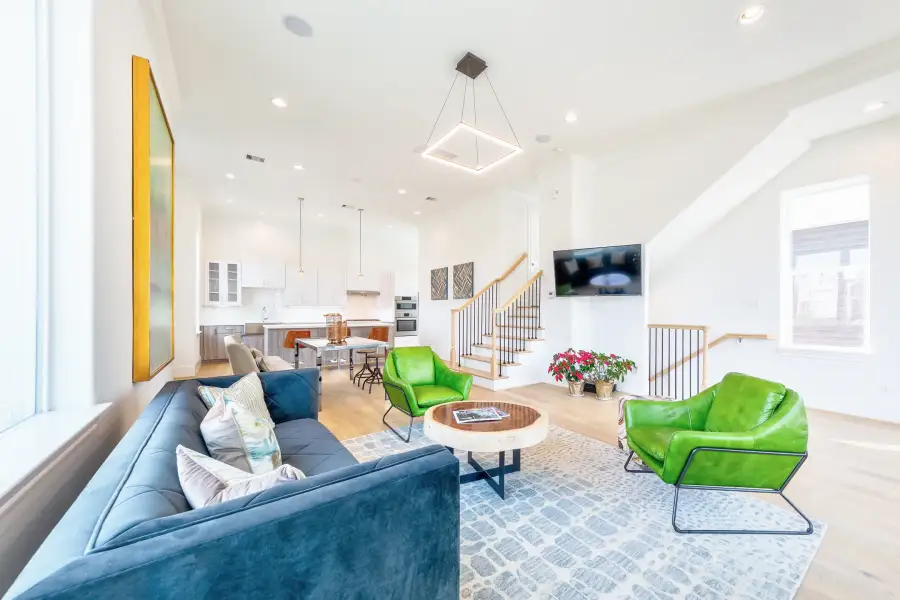 Furnished interior view inside a new home in The Brownstones at East Quarter, Dallas (Image 4).