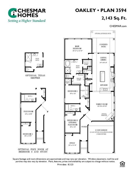 2D floor plan layout of this home in Wood Leaf Reserve, Tomball, TX (Image 3).