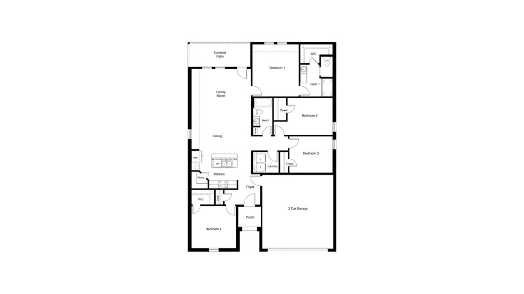 2D floor plan layout for the Elgin by D.R. Horton in The Hills at Reunion, Newark, TX (Image 3). 2D floor plan layout for the Elgin by D.R. Horton in The Hills at Reunion, Newark, TX (Image 3).