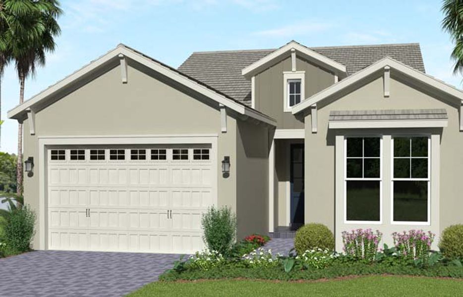 Representative exterior photo of a completed home built from the Schefflera by Minto Communities in Westlake, Loxahatchee, FL (Image 14).