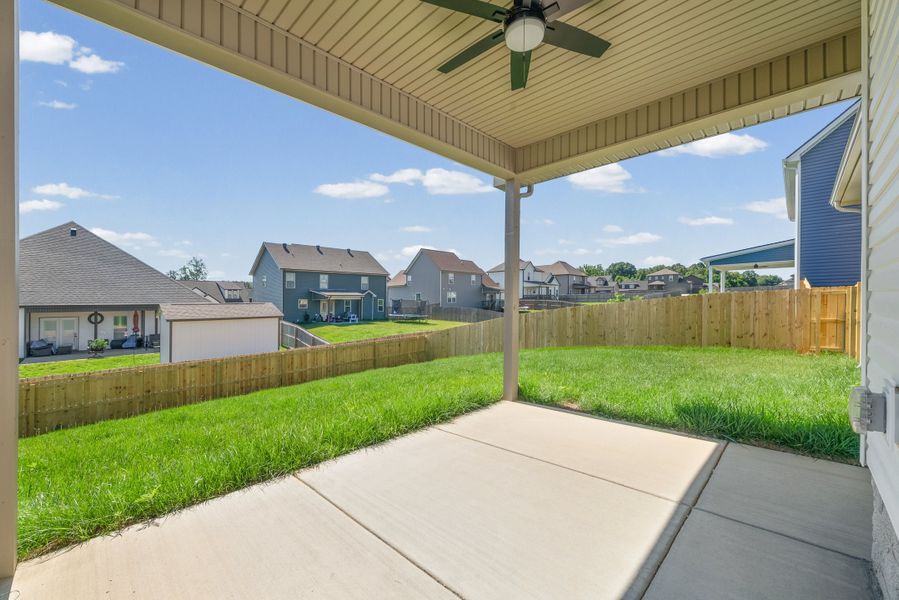 Exterior details and patio area of a home in Cherry Fields, Clarksville (Image 4).