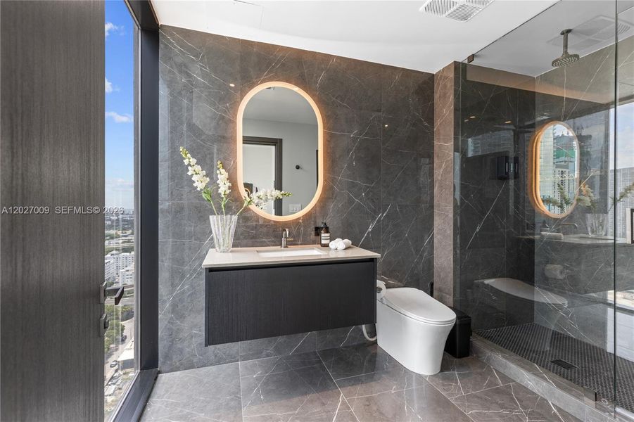 Furnished interior view inside a new home in , Miami (Image 11).